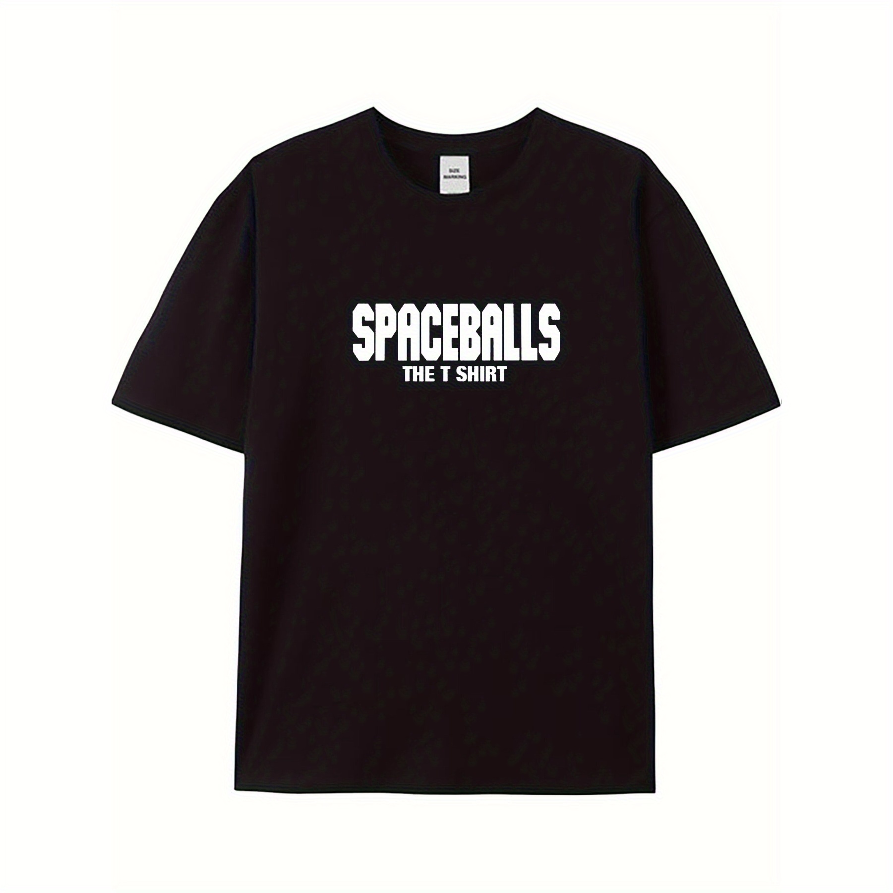 

Spaceballs Print Men's Cotton T-shirt, Street Style Clothing For Summer, Trendy Round Neck Short Sleeve Tops