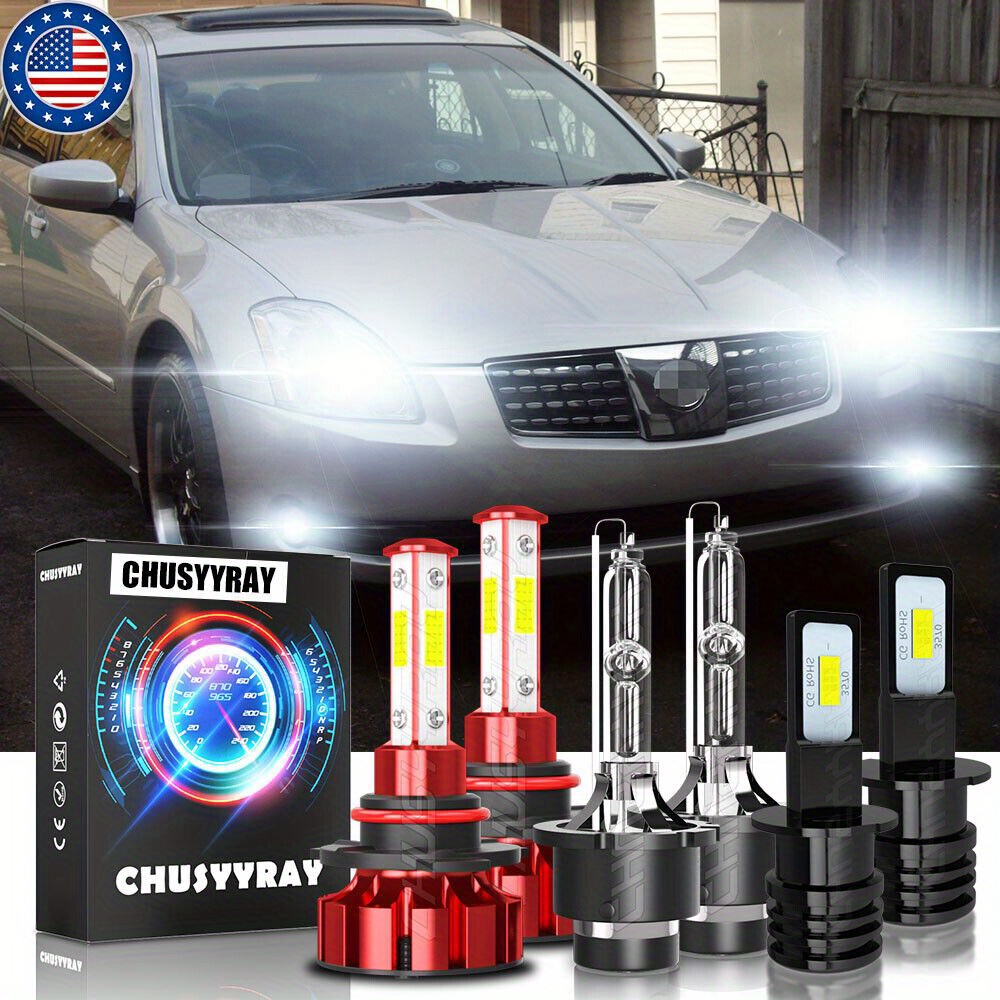 

2004-2006 Hid/ Led Headlight Bulbs / Low +fog Bulbs , 9005/ Hb3 D2s H3 100w 6000k 62000lm And , Of 6