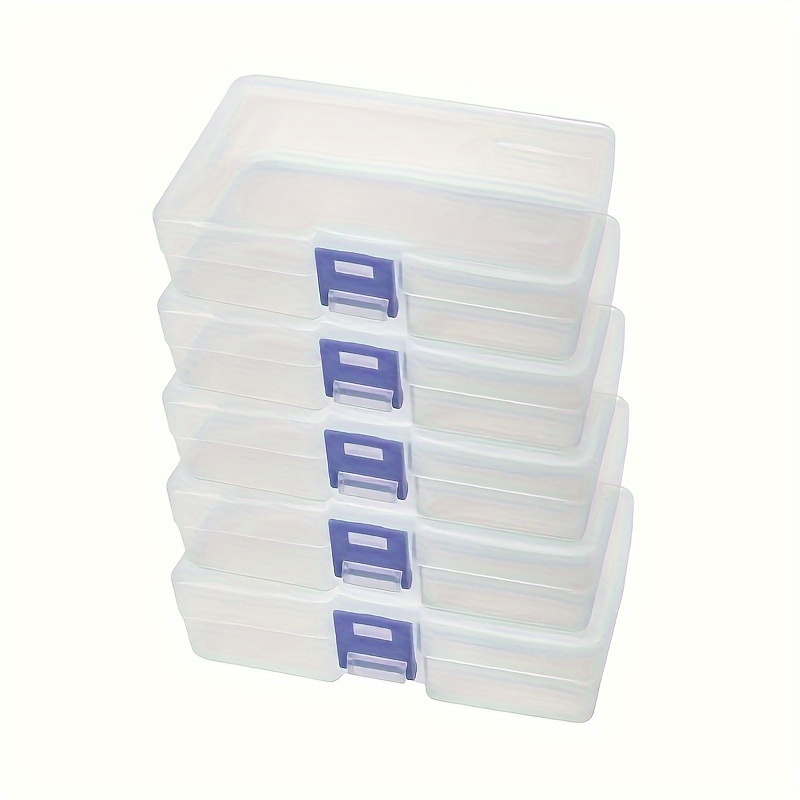 5pcs Clear Plastic Storage Boxes with Lids, Stackable Organizers