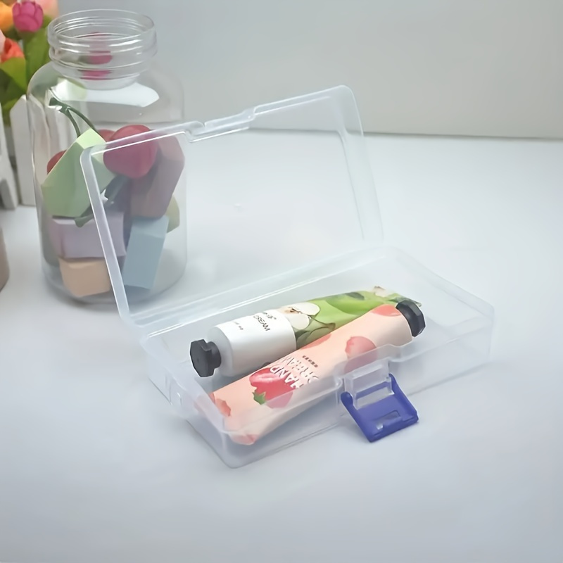 5pcs Clear Plastic Storage Boxes with Lids, Stackable Organizers