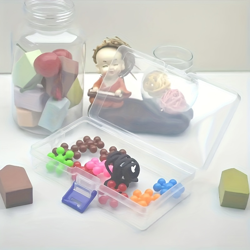 5pcs Clear Plastic Storage Boxes with Lids, Stackable Organizers