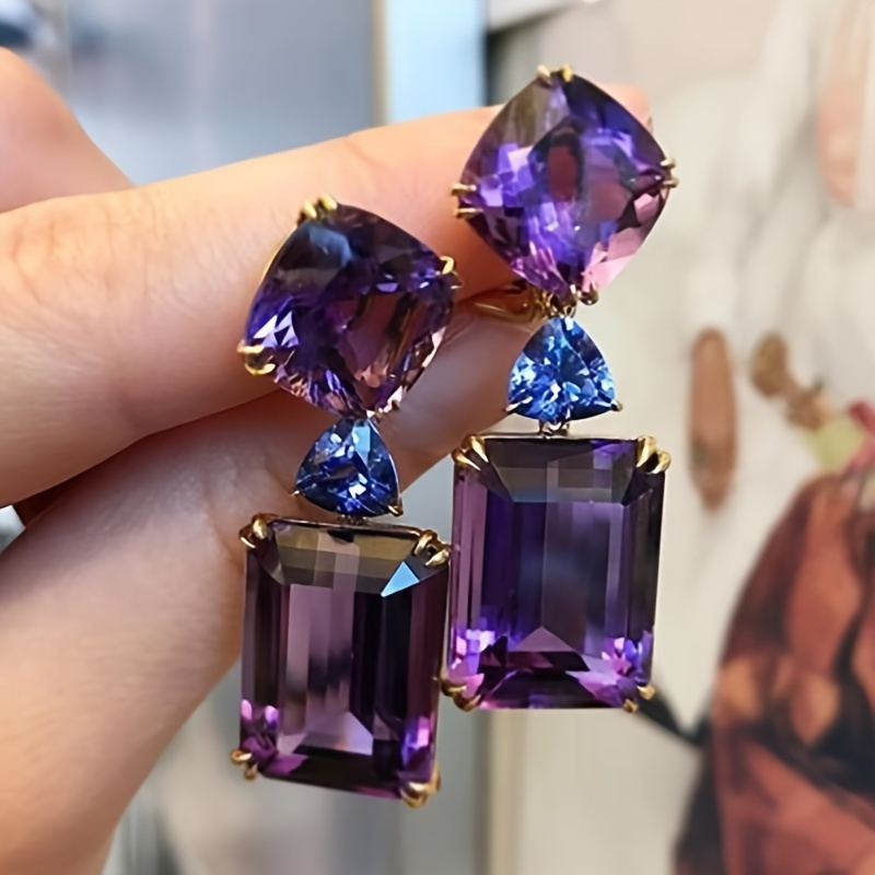 TEMU Glittering Zirconia Tassel Earrings - Ideal For Weddings And