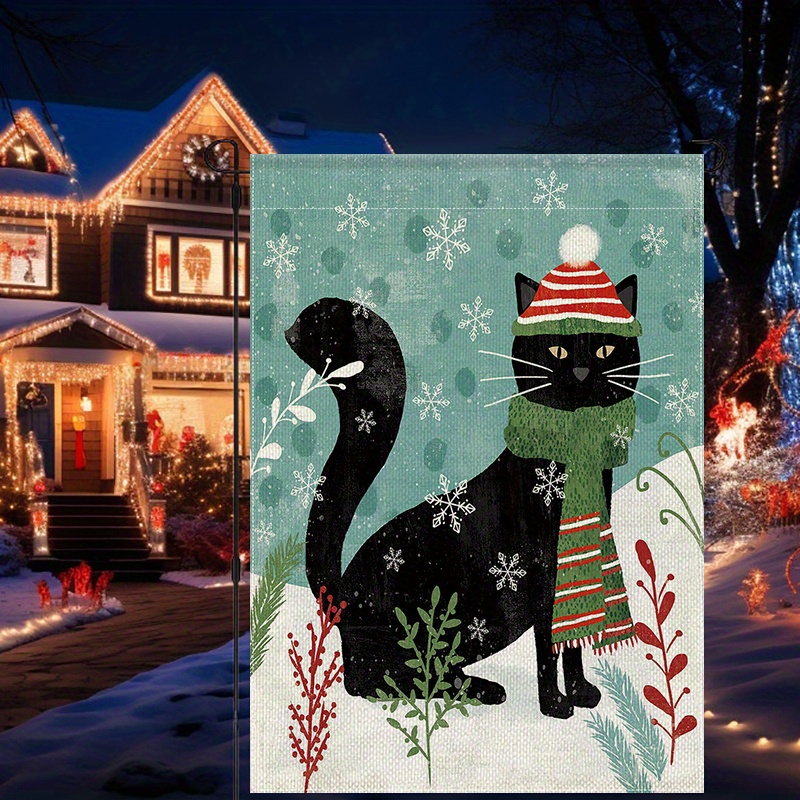 

Cat Garden Flag 12x18 Inch, Double-sided Polyester Fabric, Multipurpose Weather-resistant Yard Decoration, Festive Home & Garden Decor - No Flagpole Included (1pc)