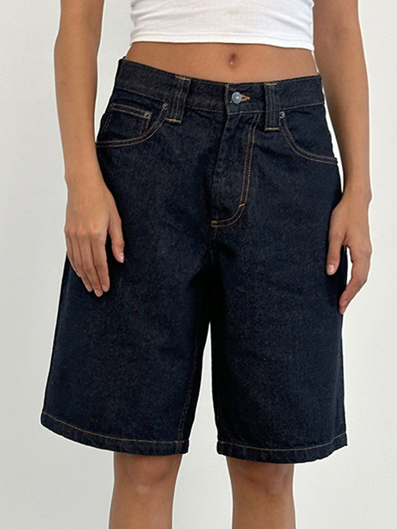 Knee Length Jean Shorts Women's Plus Size 1pc Womens Plus