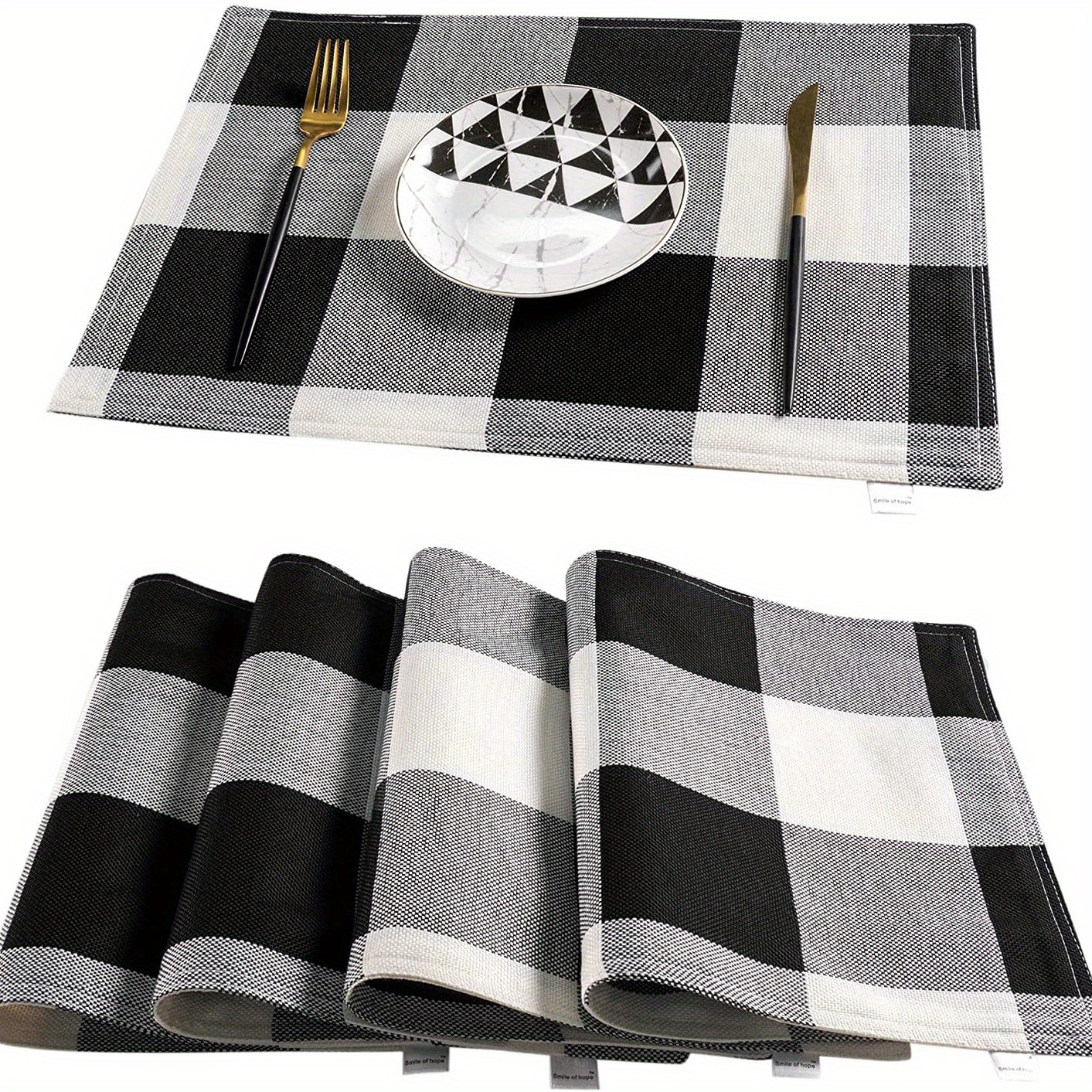 

4pcs Placemats Set - Waterproof & Oil-resistant, Fall Dining & , Polyester