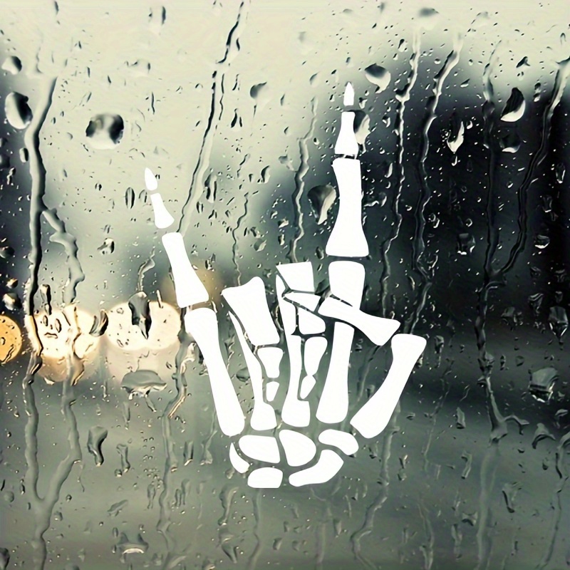 Skeleton Hand Vinyl Decal Sticker | Devil Horn Hand Sign, Hand, Metal Decal For Tumbler, Cup, Decal For Car. Decals