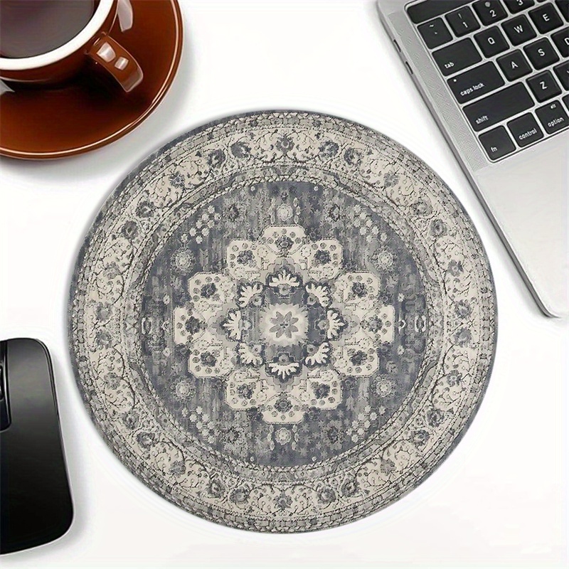 

Round Mouse Pad - 7.87" Vintage Desk Mat With Non-slip Rubber Base For Office And Home Use, Perfect Gift For