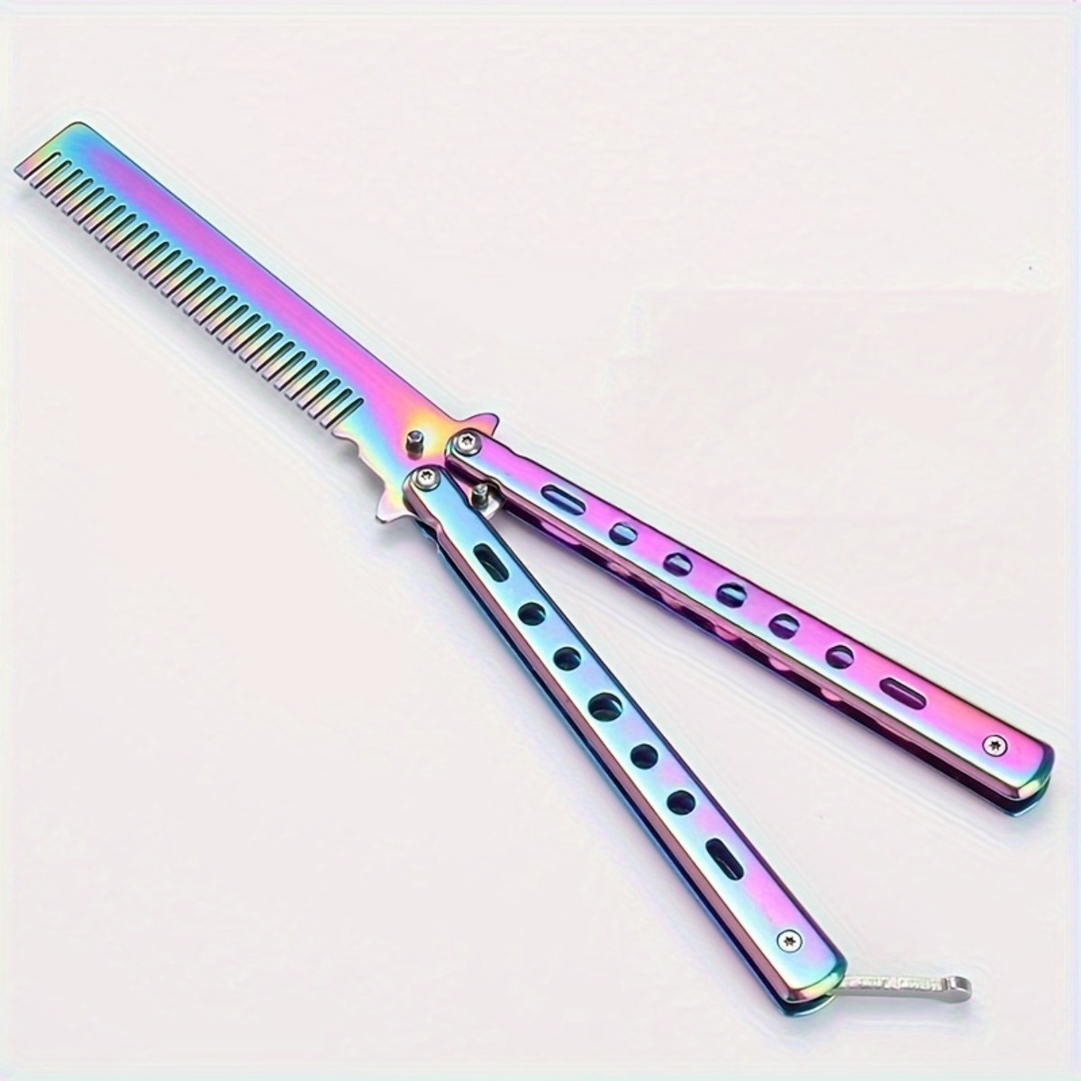 

Easyjoy Professional Butterfly Hair Comb - Fine-tooth Stainless Steel Bristles For All Hair Types, Metal Folding Design For Safe Practice