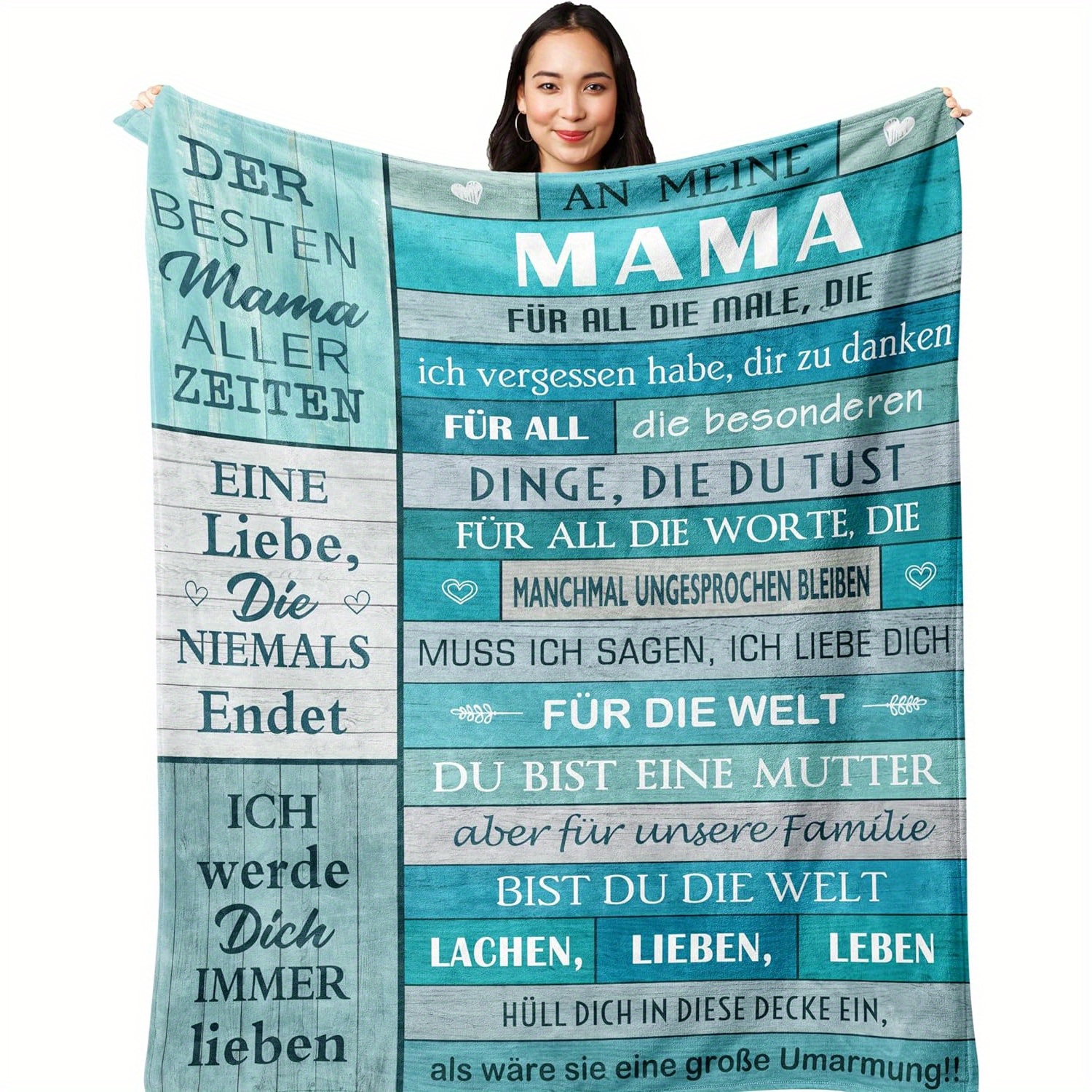 

Soft Flannel '' German Engraved Blanket - Gift For Mom, Throw, Vintage Style, , Flannel Blanket