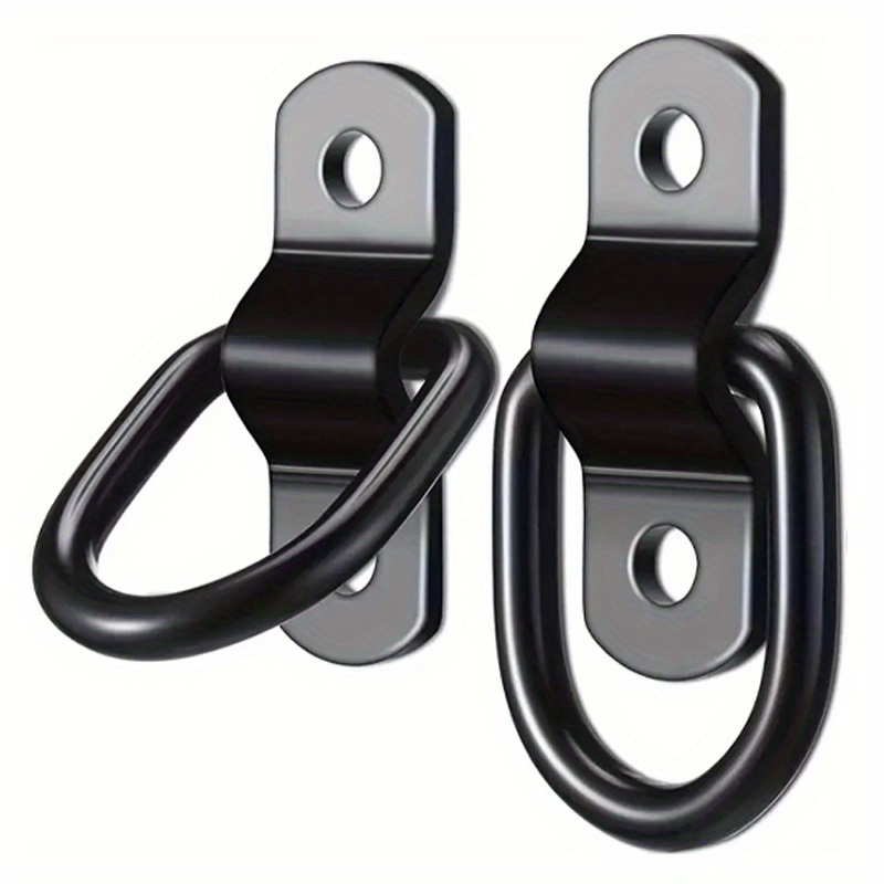 2pcs Container Pull Ring, Floor Hook Pull Ring, D-ring Fixed Half-round , Black