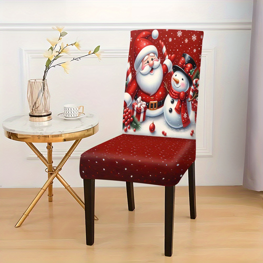 

2/4/6pcs Modern Christmas Theme Dining Chair Covers - Stain-resistant Polyester, Universal Fit For Kitchen & Living Room Decor, Machine Washable