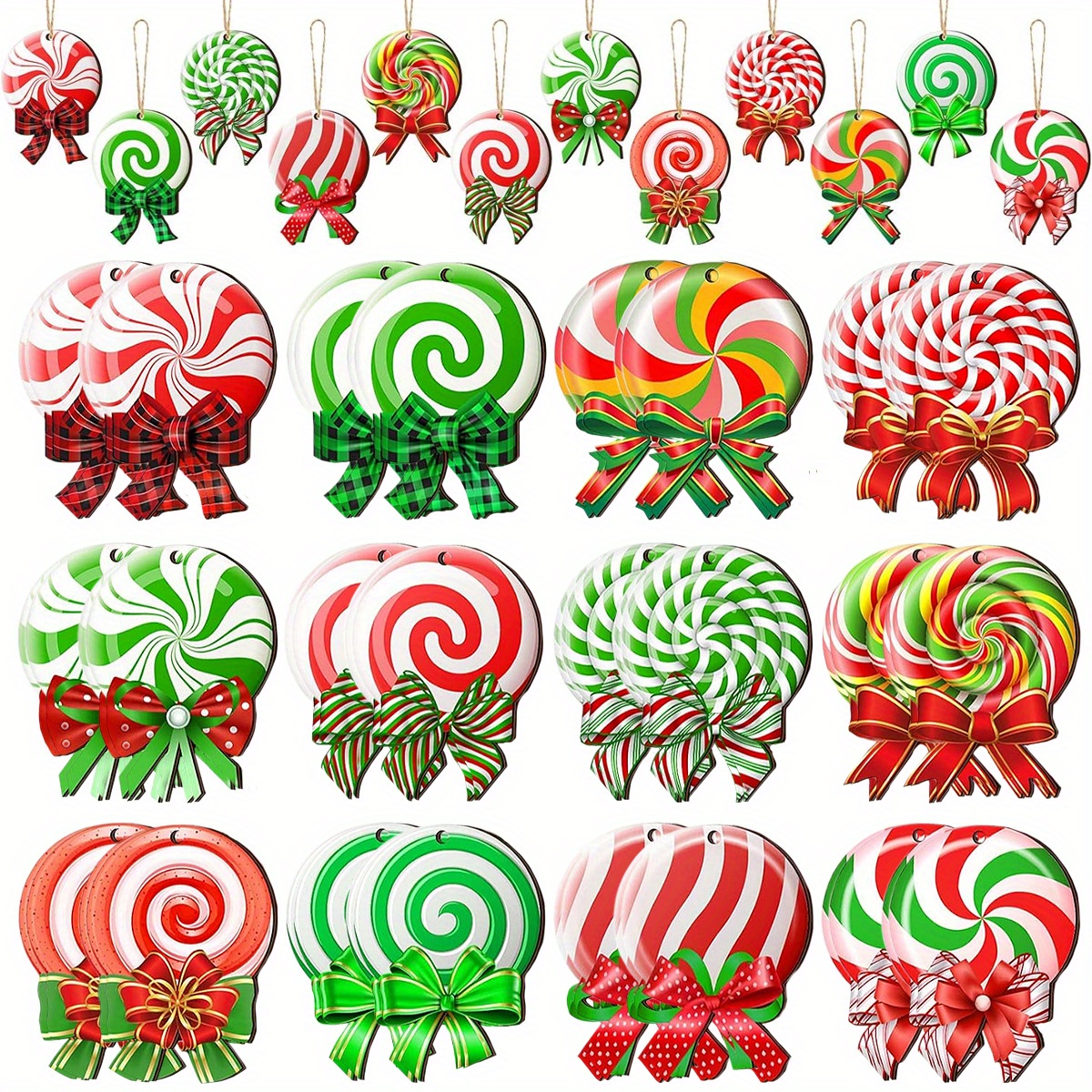 

24pcs Christmas Ornaments Hanging - Wooden -shaped Decorations For , , , - Pendant Set For , Suitable 14+