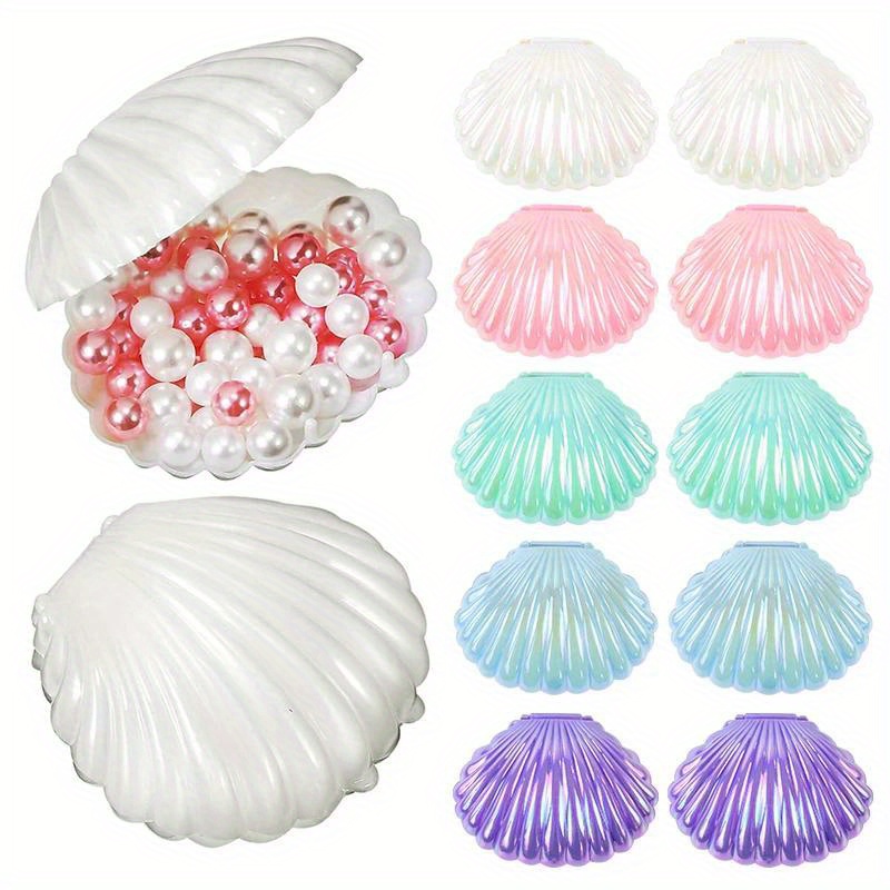 

5/pcs Shell Shaped Candy Boxes Shining Colorful Seashell Diy Mermaid Birthday Party Baby Shower Decoration Wedding Gift Box