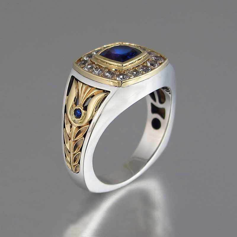 

European And American New Jewelry Retro Fashion Business Style Dual Color Men's Ring Manufacturer Source Wholesale