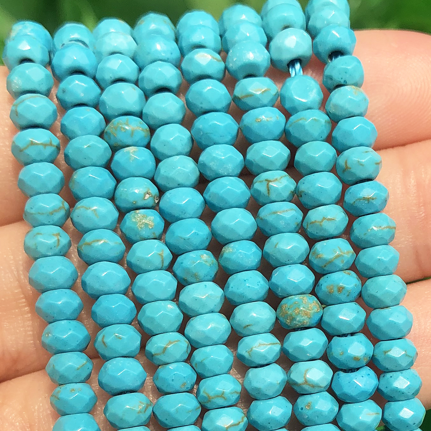 

105pcs Natural Turquoise Stone Beads, 3x5mm Rondelle Faceted, Loose Beads For Jewelry Making, Diy Necklace, Earrings, And Gift Accessories