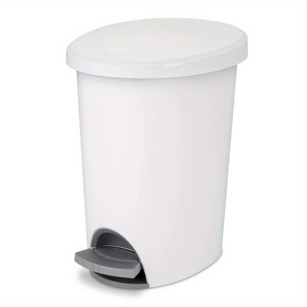 

2.6 Gallon Trash Can, Step On Bathroom Trash Can, White