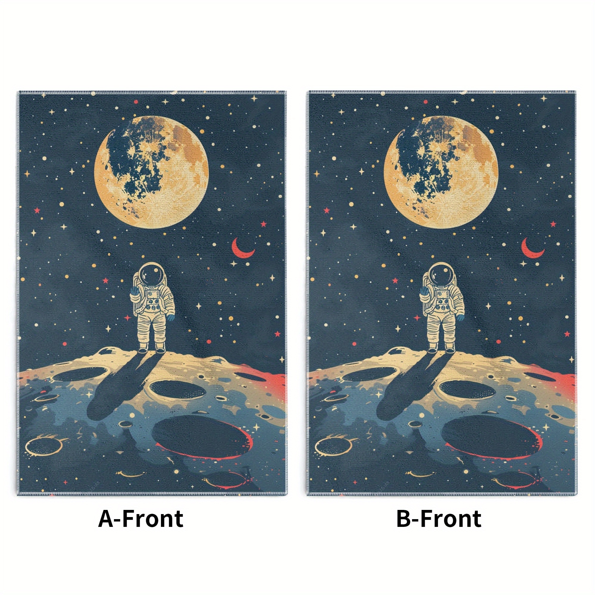 TEMU 2pcs Toalhas de Cozinha Astronauta & Superfície - Absorventes, Toalhas de Chá Decorativas de Poliéster para…: retailer-supplied image