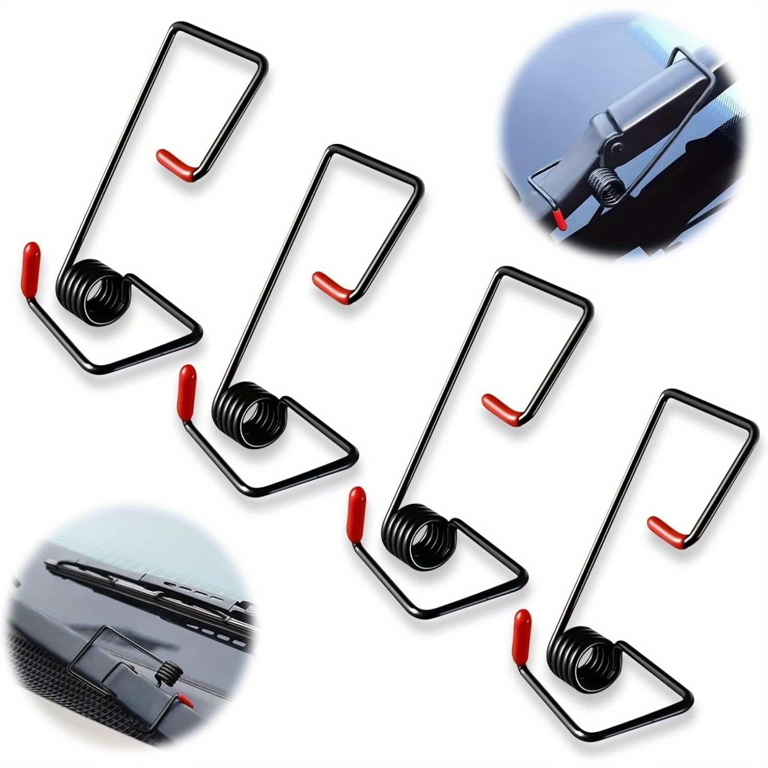 ANCLLO 4-tlg. Wischerarm Druckfedern Set - Windschutzscheibenwischer Federabzieher Werkzeug