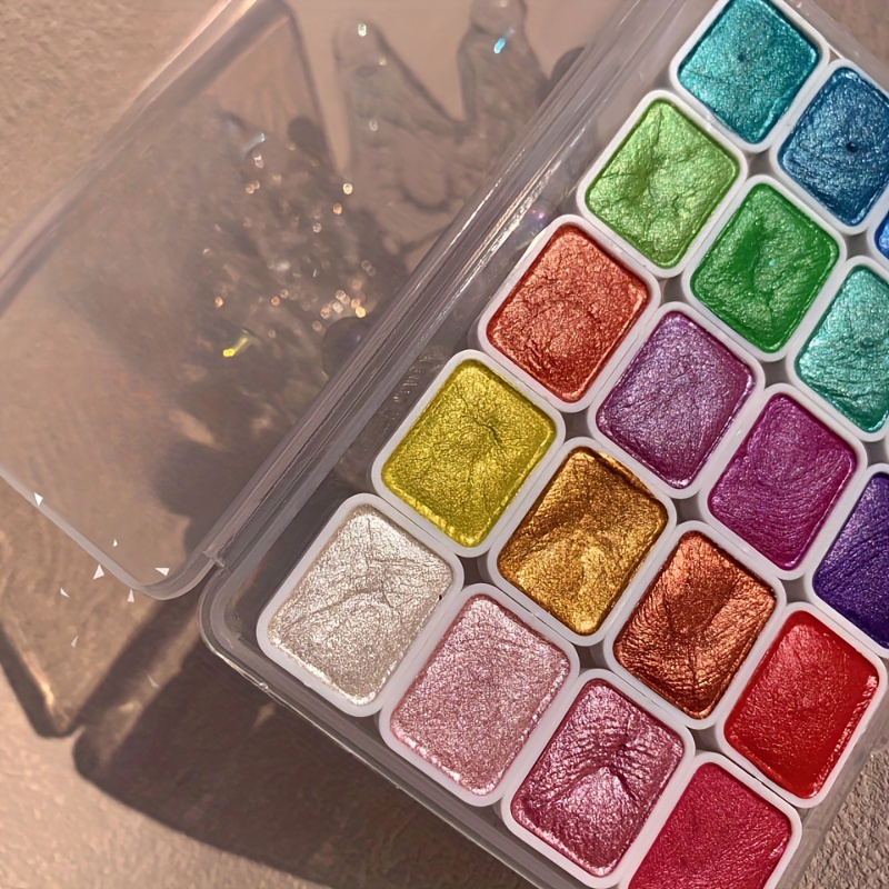 

[customer ] 20-color Metallic Watercolor Paint Set - Portable, Non-toxic Solid Pigments With For Artists & Crafters