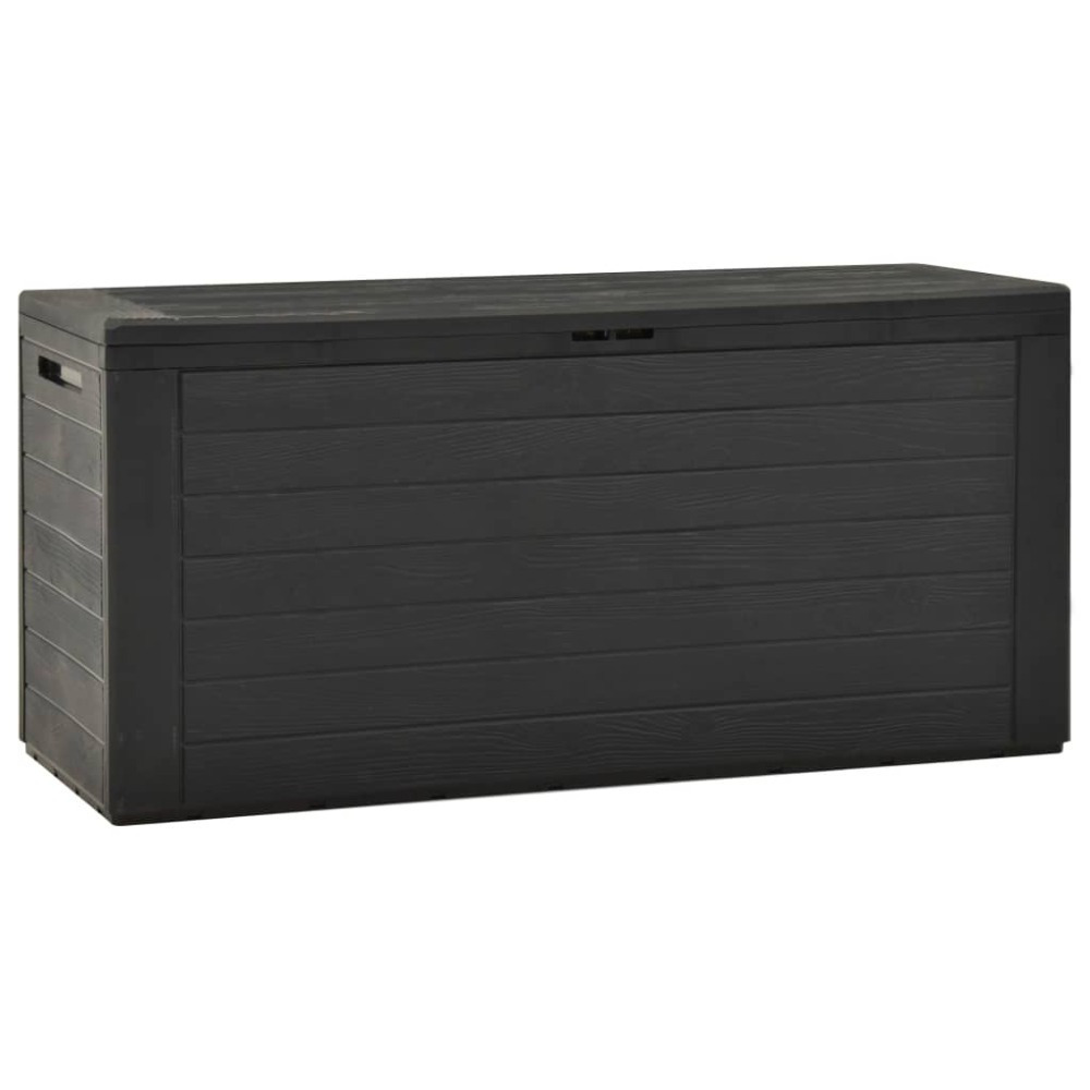 stainless steel outdoor storage box with hinged   lid high quality garden patio organizer 46x17 5x21 5 inch multi purpose rectangular container for tools gardening supplies dark gray   outdoor organization patio storage box box cabinet rack for outdoor storage