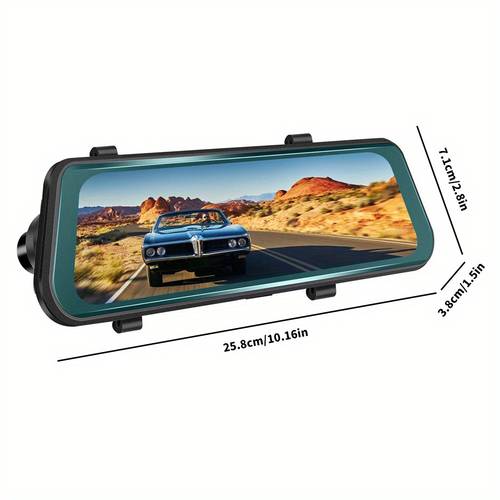 driving recorder 9 66 inch 1080p full rearview including 32gb memory card touch control timed recording support low light night no light night front and rear dual cameras suitable for most cars