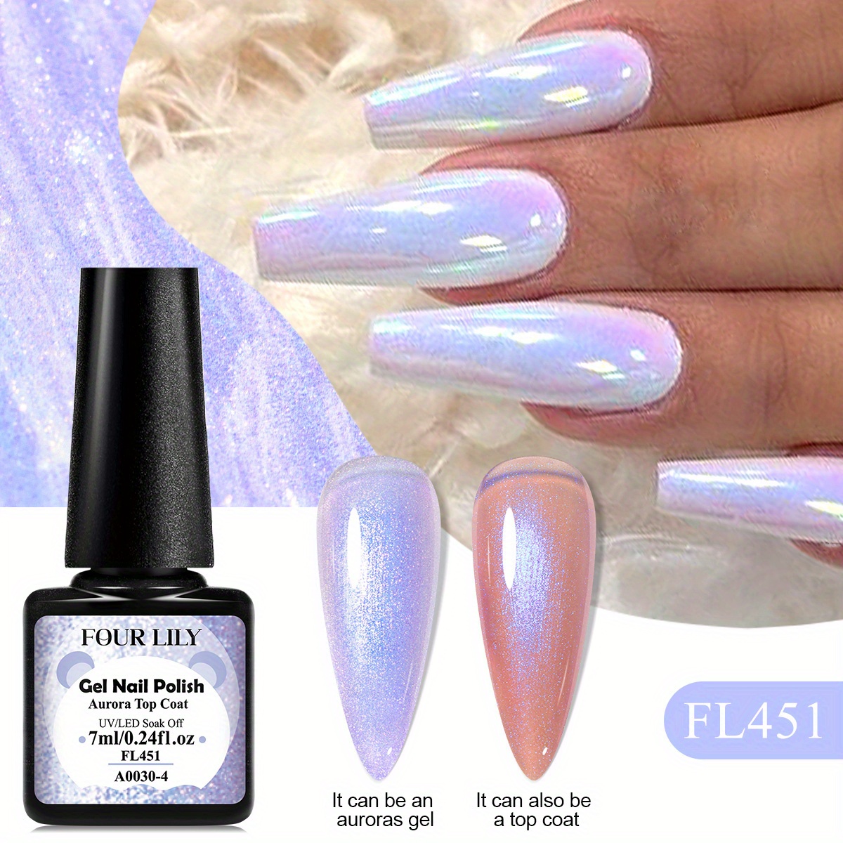 Image of Aurora Gel Glitter Nail Gel Polish Purple Laser Spar Semi Permanent Nail Art Gel Varnish