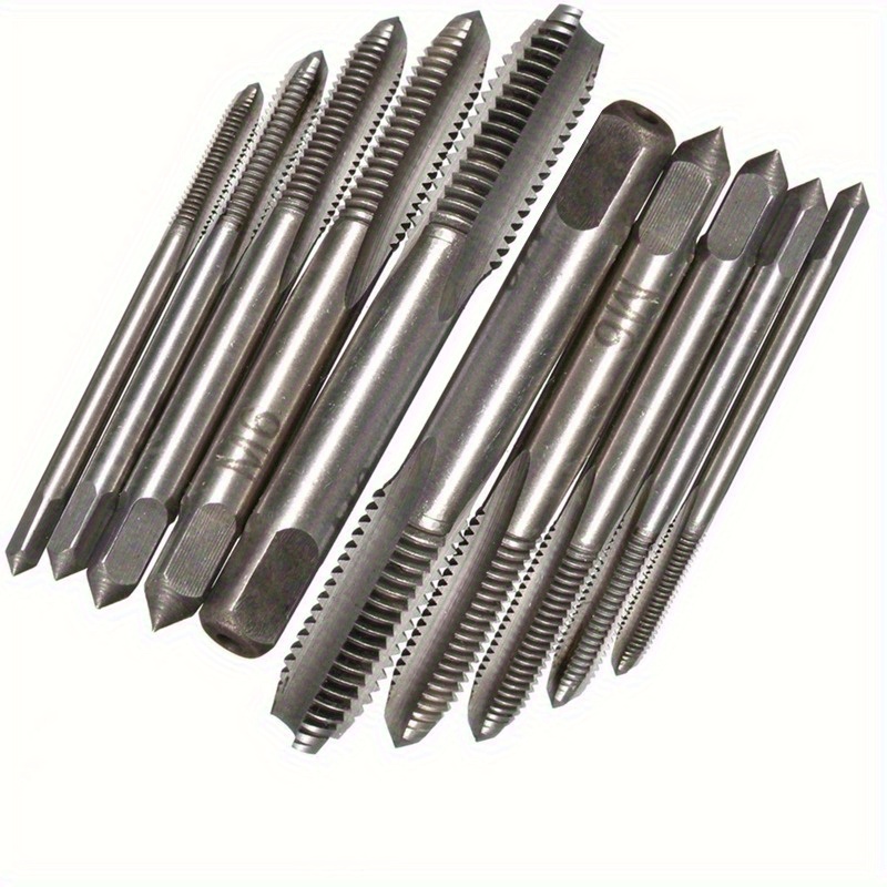 

10pcs/set Metric Straight Fluted Screw Thread Hand Tap Drill Set: M3, M4, M5, M6, M8 - High-speed Steel