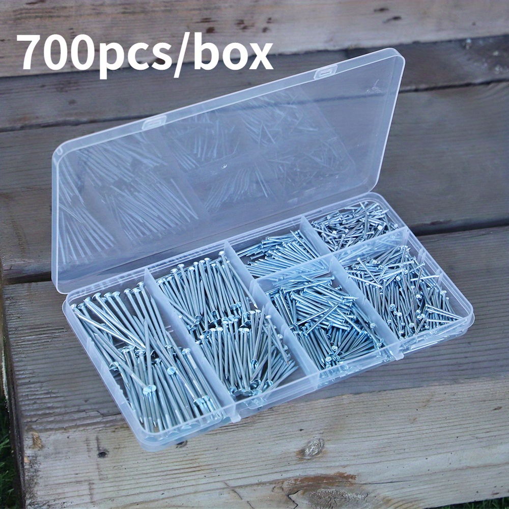 

700pcs Stainless Assortment Kit – Smooth Shank, Polished , For Picture Hanging, Woodworking & Home Hardware Use