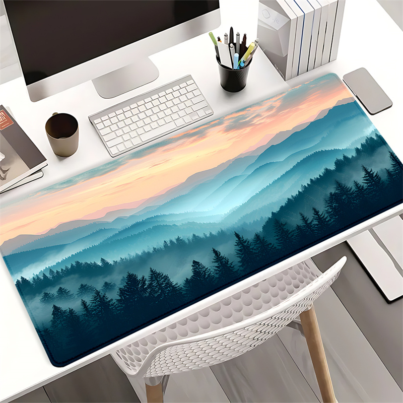 

Extra-large Mountain Scenery Mouse Pad - Non-slip, Desk Mat With Rubber Base For Home Office - 35.4x15.7 Inch - Perfect Gift