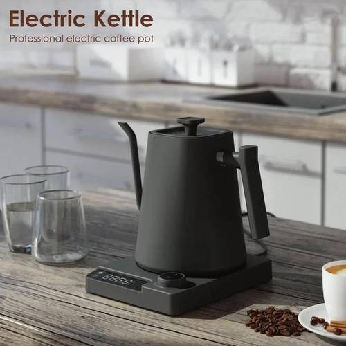 1pc 1200w gooseneck electric kettle with temperature control electric kettle quick boil glass water heater with led indicator for coffee and tea kettle coffee pot for pour over tea boil hot