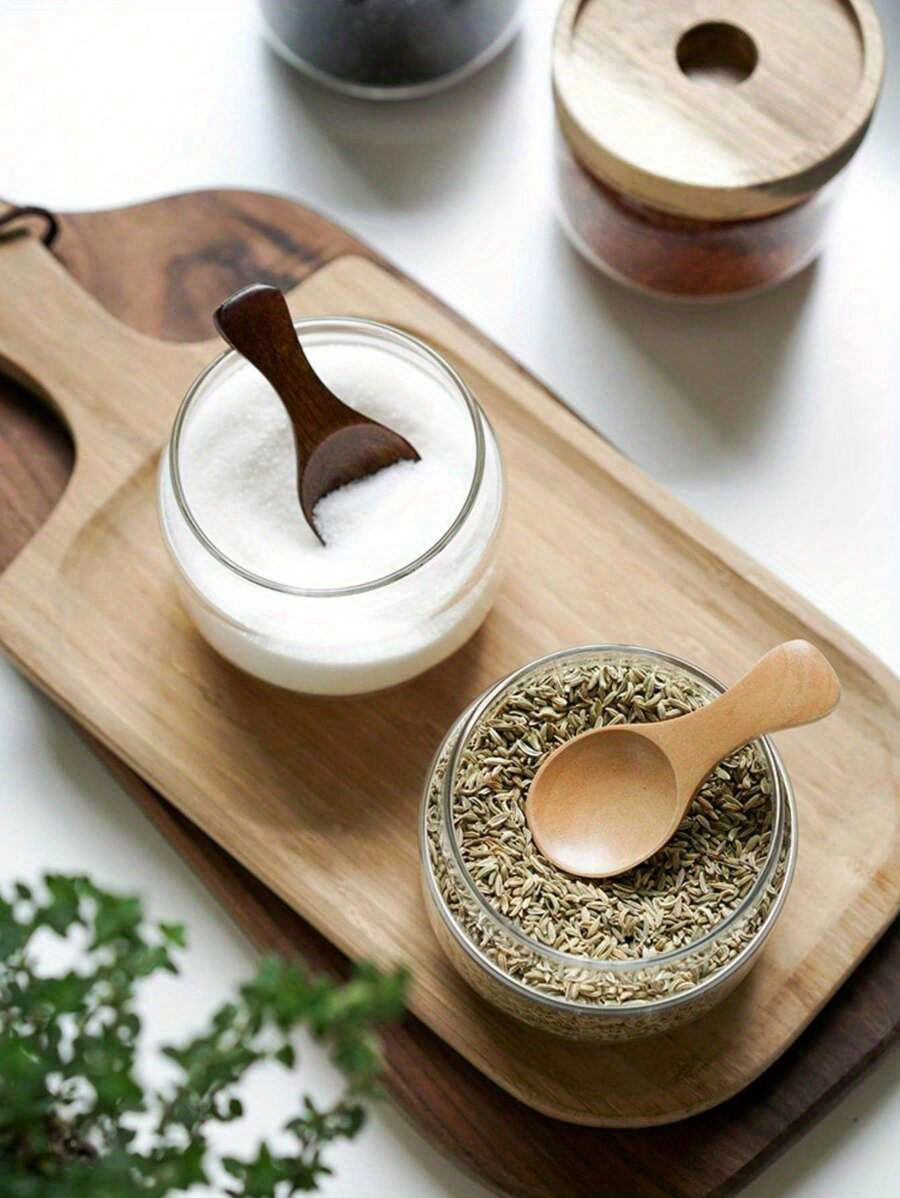 1pc wooden miniature spoon 3 15in 8cm exquisite short handle spoon for home use   seasoning ice cream dessert tea yogurt baby formula and more school supplies back to school details 0