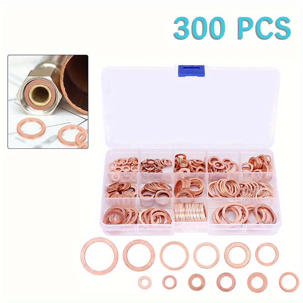 TEMU 300pcs Copper Sealing Set Copper Oil Box