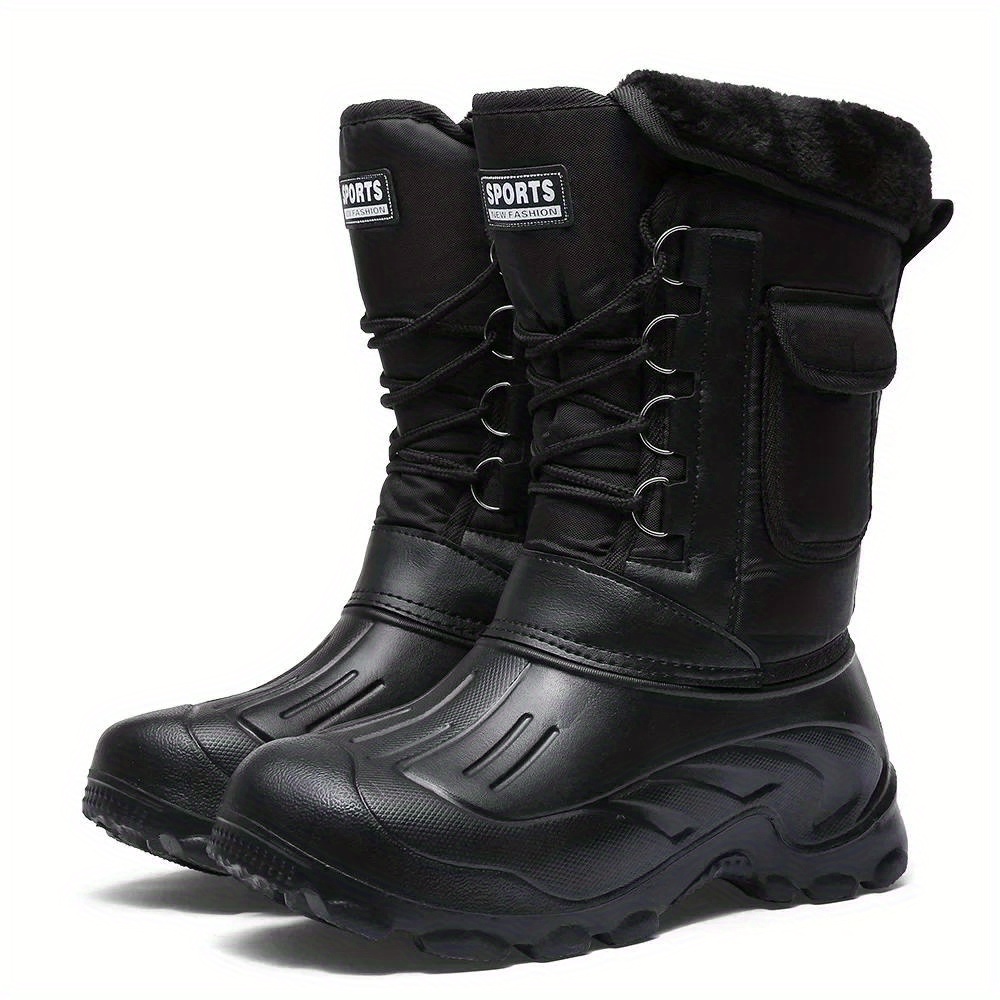 

Men's Waterproof Winter Boots - Stylish & Durable For Outdoor Activities, Fishing, And Snow Work | Lace-up With Rubber Sole