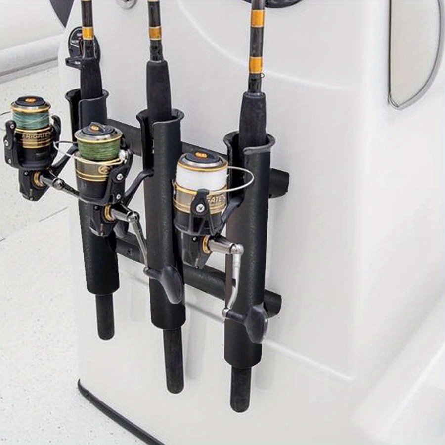 

1pc Avlcoaky Abs Fishing Rod Holder - , Clip-on Design With 4 Screws Included For - Boats, Kayaks & Garage Fishing Gear, Fishing Rod Storage