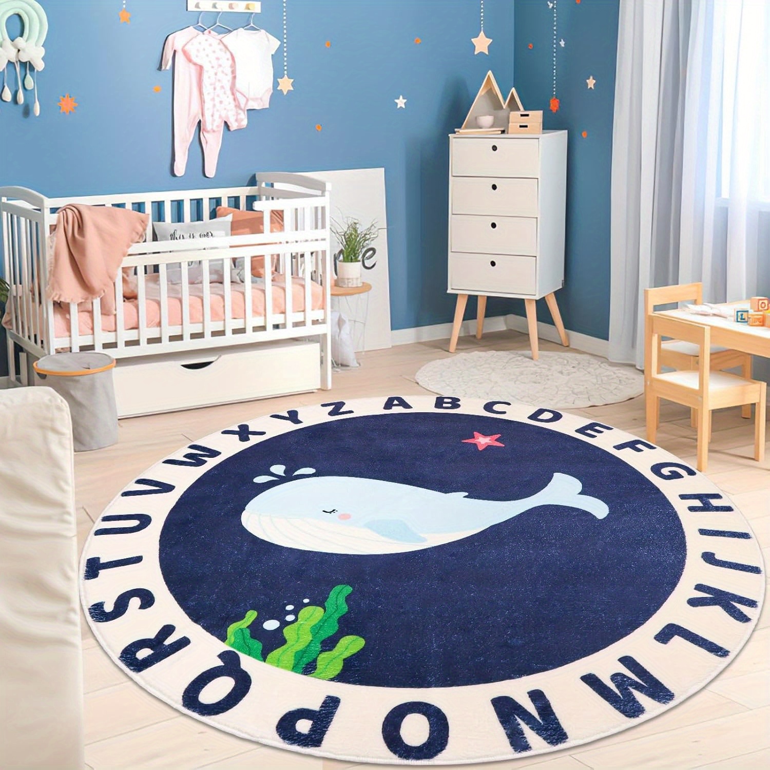 Ms Rachel Mfmiudole USA Map ABC Kid Rug 10'×6.7' Educational Baby Playmat For Playroom Primary Pack And Play