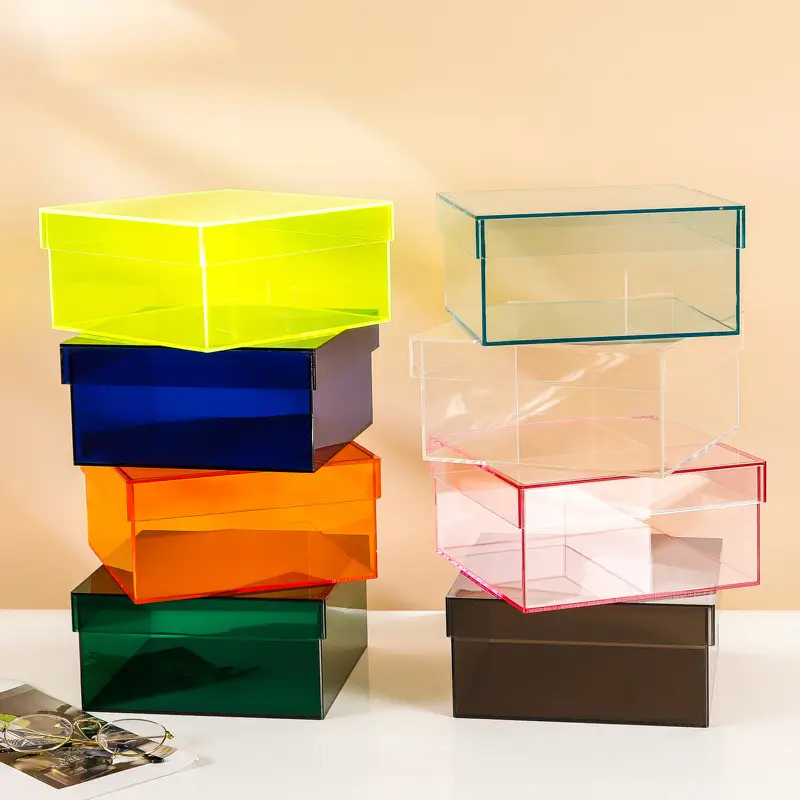 *. Acryl Bunte Aufbewahrungsbox Geschenkbox * und * Abdeckung Dekorative Süßigkeiten Verpackungsbox Brautjungfer Rückgabe Geschenk Begleitgeschenk Box