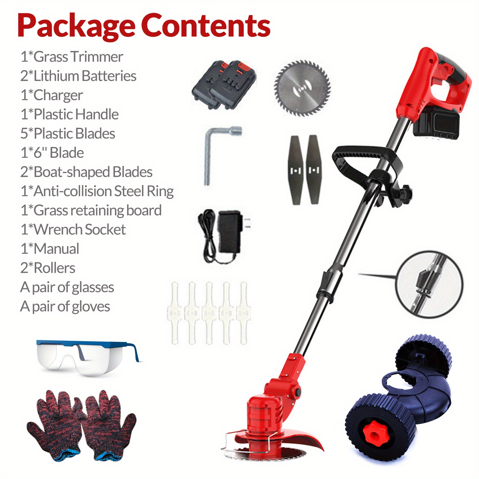 

Electric Mower With Wheels, Battery Powered, Cordless Mower, Small Mower/irrigator, Suitable For Lawns, Yards, Gardens