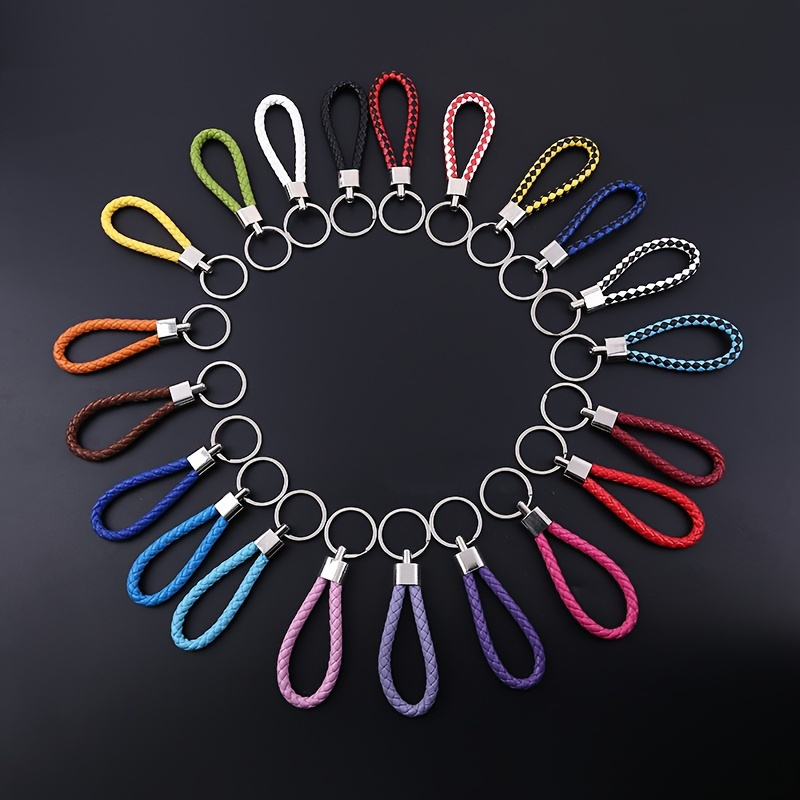 

10-pack Pu With Metal Rings - Assorted Colors, Key Ring Lanyards For Car Keys, Home - Ideal Gift For