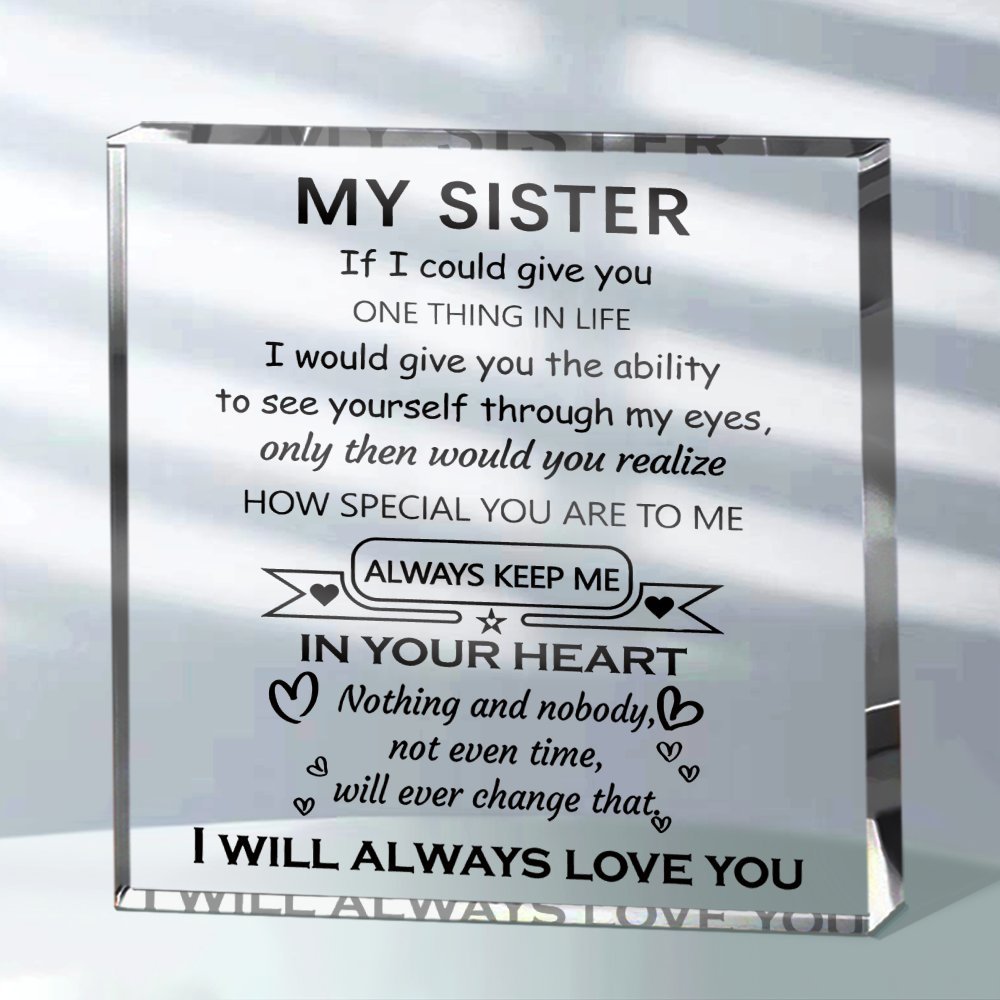 

Sisters I Love You Acrylic Plaque Keepsake: Perfect Gift For Sisters On Birthday, , Thanksgiving, Christmas - Indoor Decoration