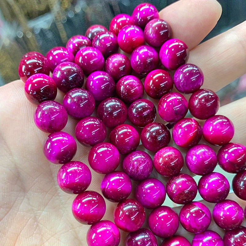 

Natural Tiger Beads - Rose Gemstones For Making, Crafts, Bracelets, Necklaces - 15" Strand, 6/8/10/12/14mm, Polished - Multipurpose Assortment