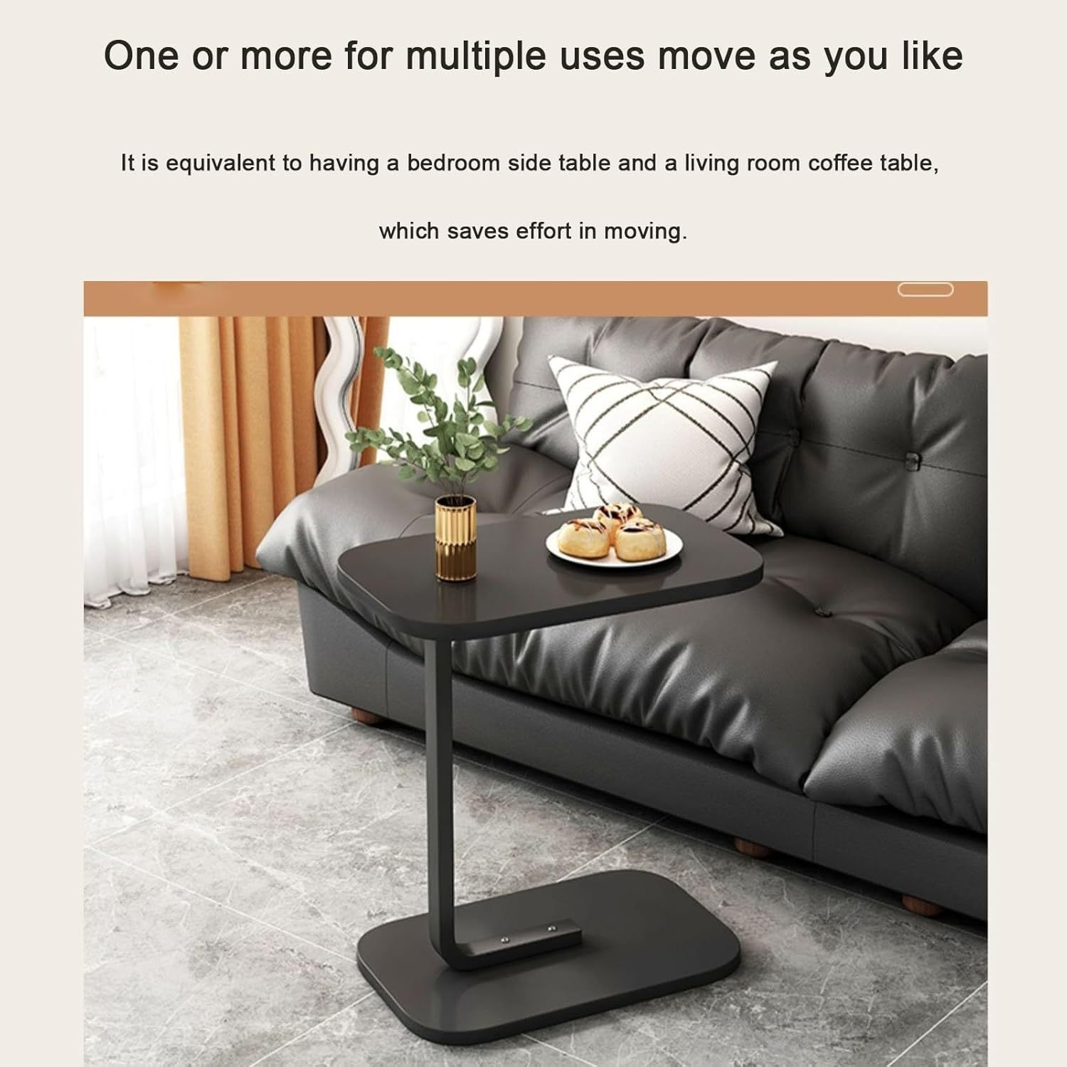 1pc side table c shaped end table sofa side table light luxury and high end small coffee table side cabinet mobile bedside bedside shelf mini balcony small table details 1