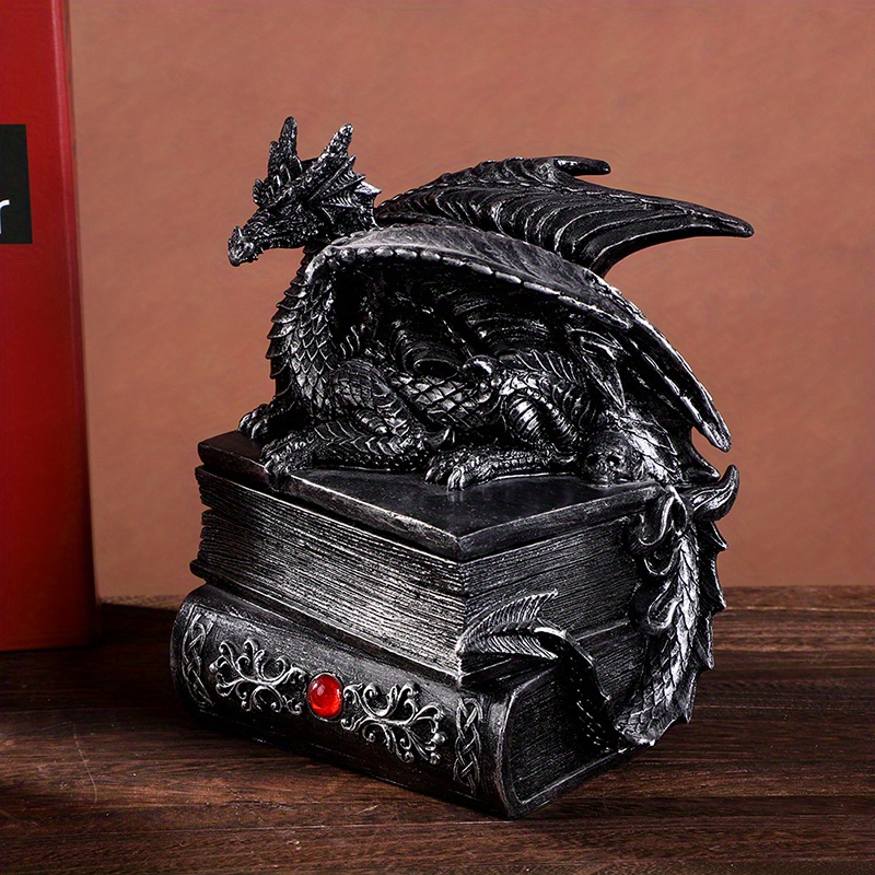 Halloween-themed Dragon Dictionary Jewelry Organizer - Spacious Resin Storage For Bedroom, Festive Decor & Party Accessory