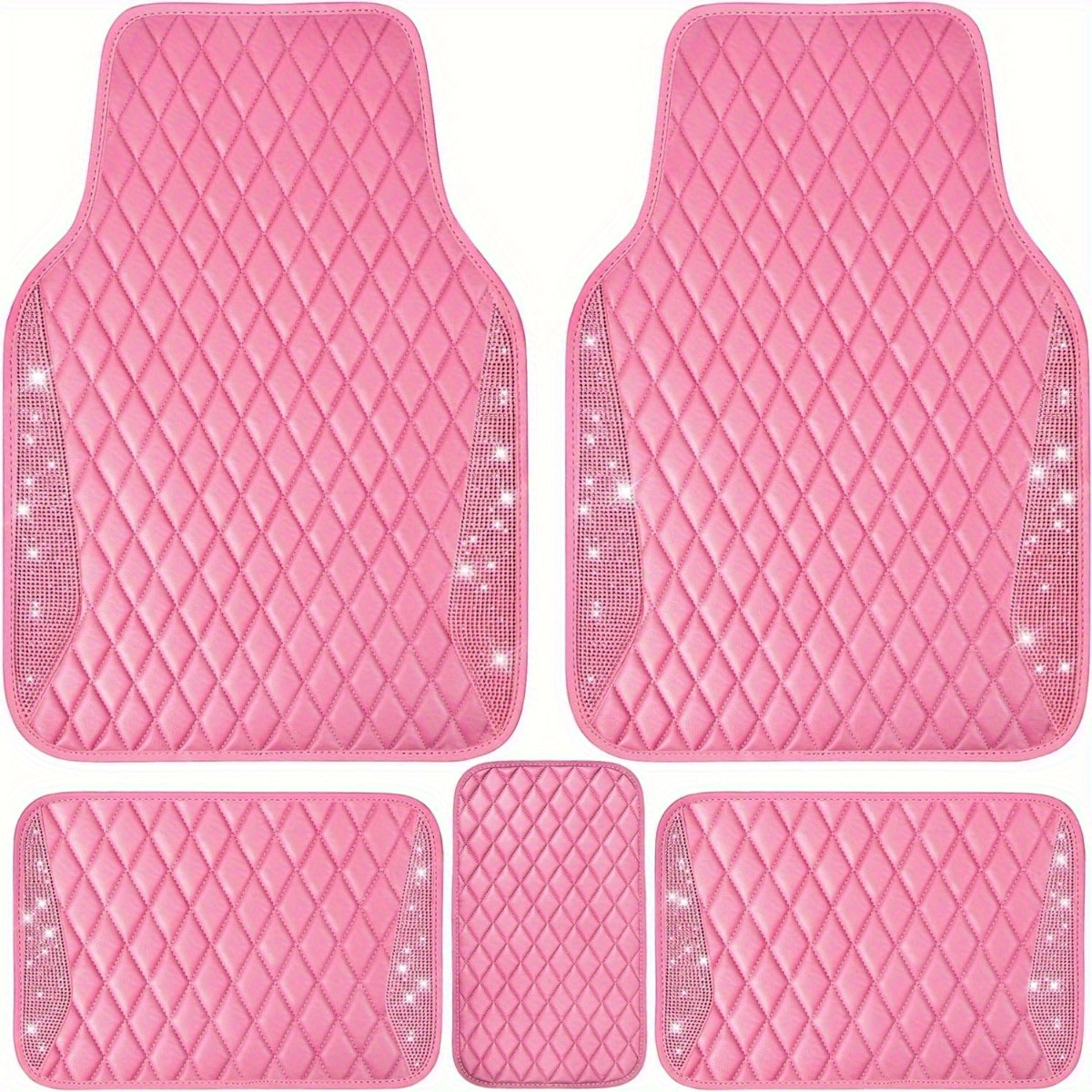 E-shop Pu Kunstleder Bodenmatte Glänzende Diamant Bodenmatte Kristall Strass Funkelnder Teppich Rutschfest Wasserdicht Dichtung Universal Geeignet
