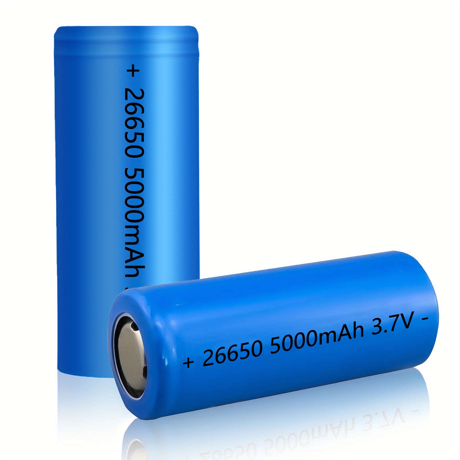 סוללת ליתיום נטענת 26650 3.7V 5000mAh לפנסים, פנסי ראש, תאורת שמש ואלקטרוניקה ניידת - נטענת באמצעות USB, עמידה בפני פיצוצים, בעלת קיבולת גבוהה, ללא פרטים 1