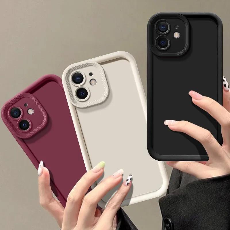 

Coque de Protection en Silicone Antichoc Couleur Bonbon Carré TPU Souple pour iPhone 11