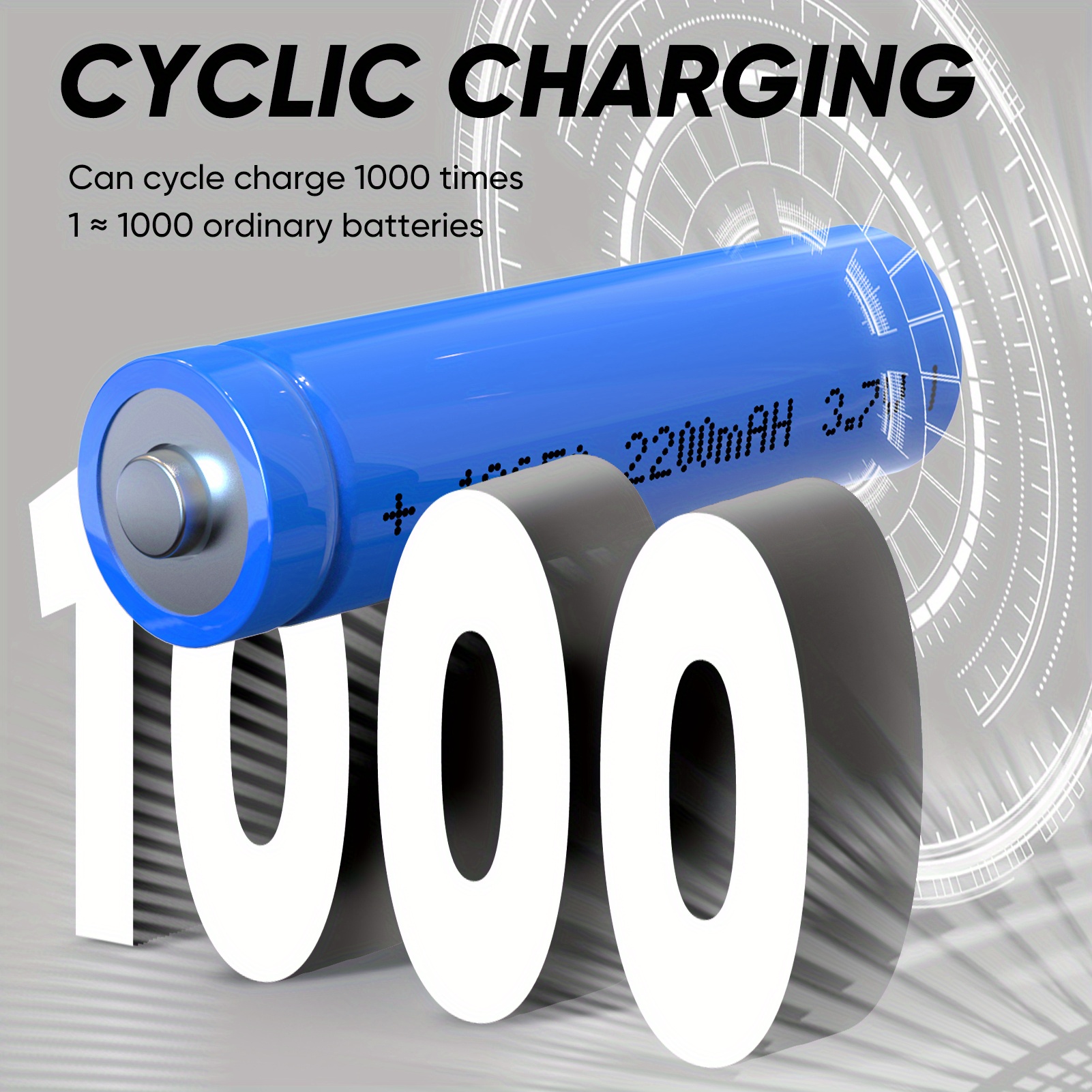 סוללת 18650 נטענת בקיבולת גבוהה 2200mAh - טעינה ב-USB, אידיאלית לפנסים, מאווררים, אורות סולאריים ופנסים - מושלמת לשימוש בבית או בנסיעות פרטים 6