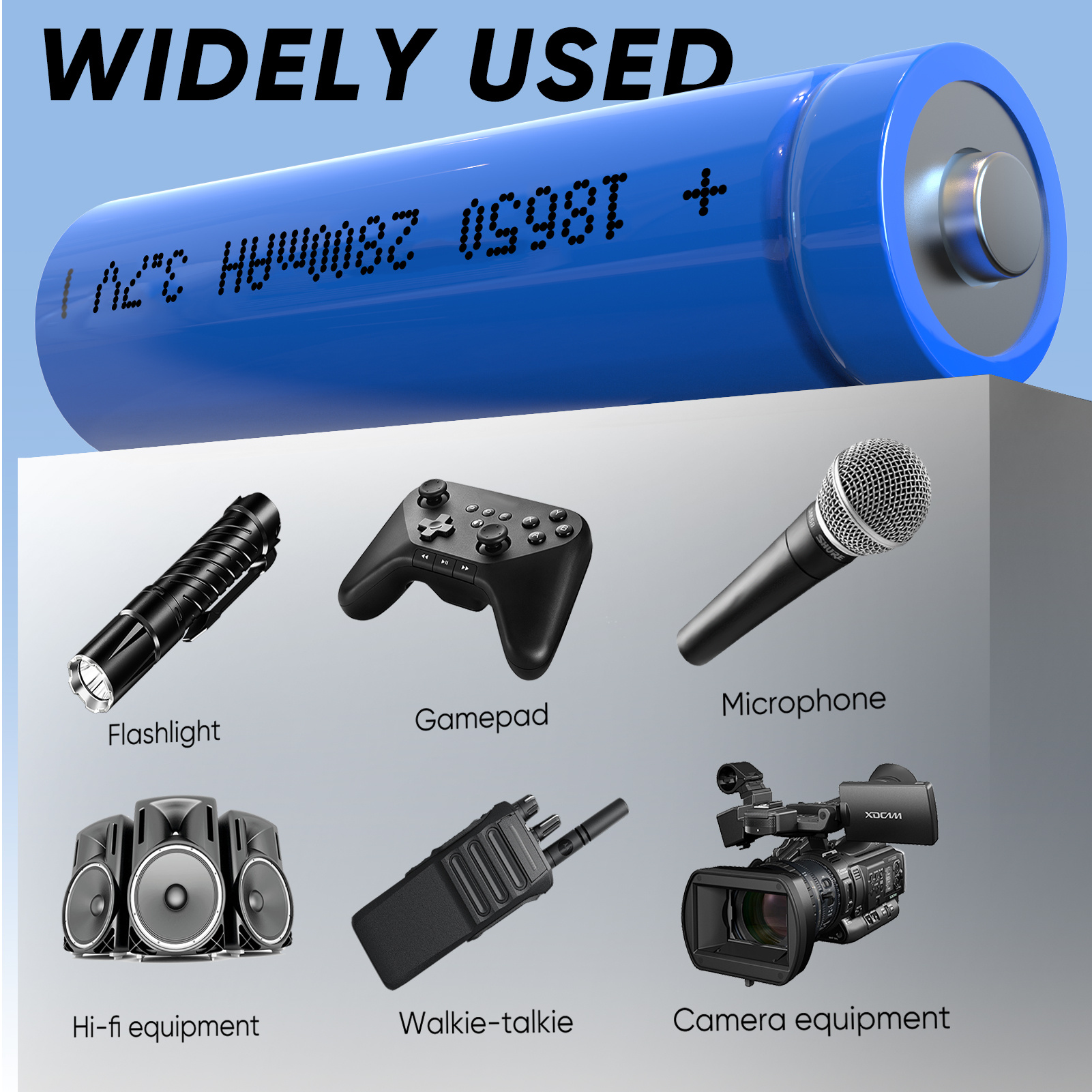 סוללה נטענת קומפקטית במיוחד 2800mAh - טעינה ב-USB, מושלמת לפנסים, אורות סולאריים ומכשירים ניידים, אידיאלית לנסיעות ושימוש בבית פרטים 8