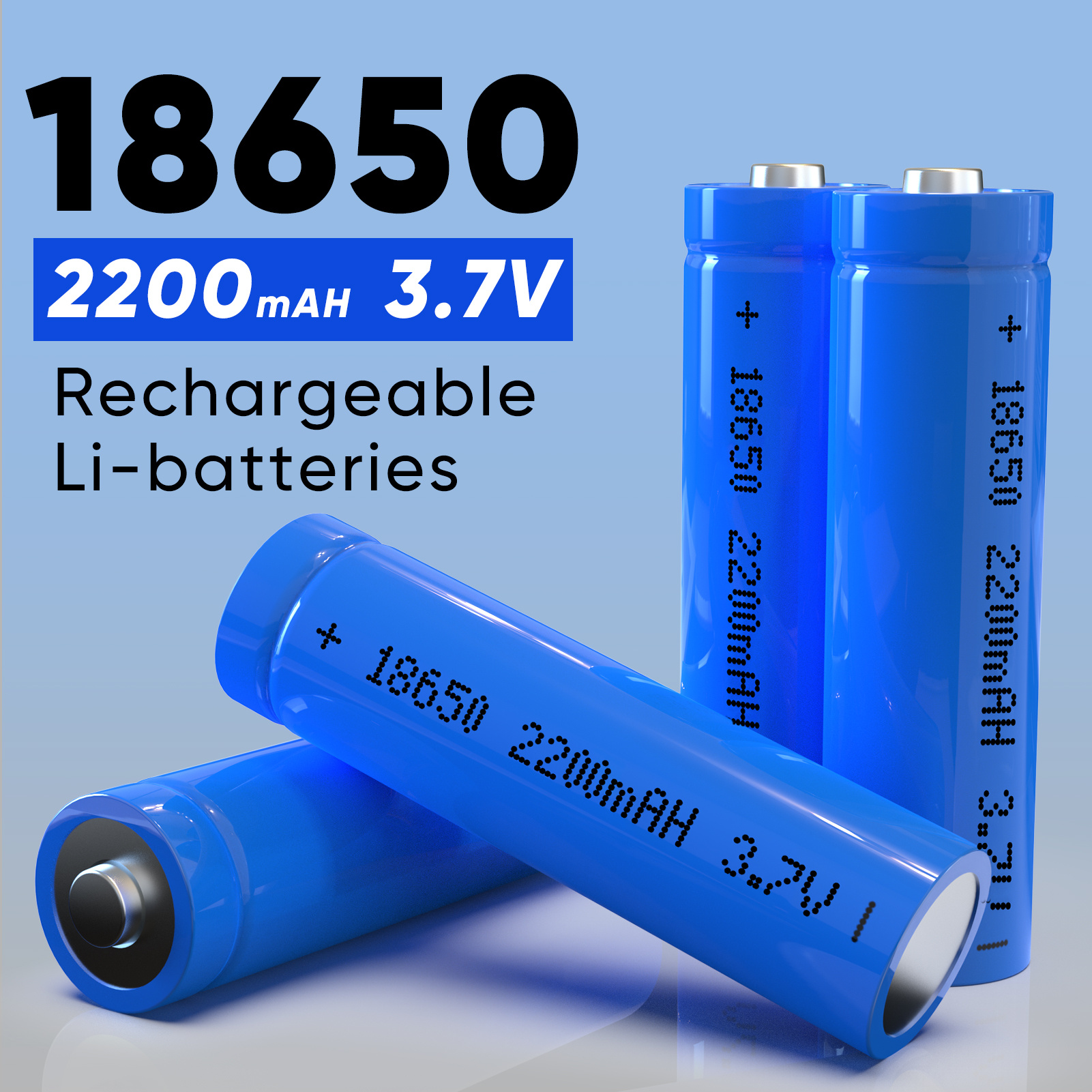 סוללת 18650 נטענת בקיבולת גבוהה 2200mAh - טעינה ב-USB, אידיאלית לפנסים, מאווררים, אורות סולאריים ופנסים - מושלמת לשימוש בבית או בנסיעות פרטים 1