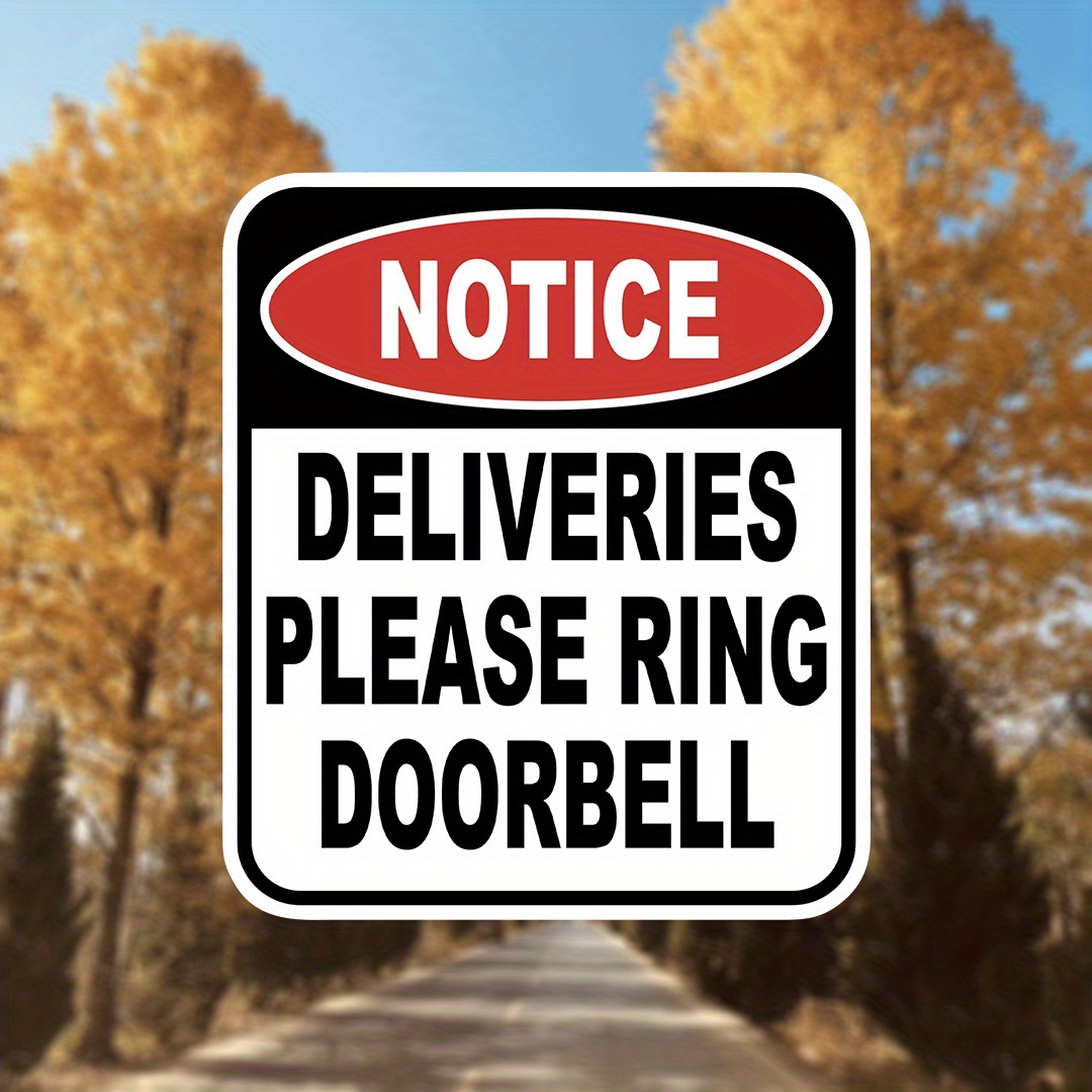 

Vinyl Delivery Notice Decal - Doorbell Sign Sticker For Delivery Drivers, Adhesive Notice For Packages - Single-use, Easy Stick Exterior Reminder