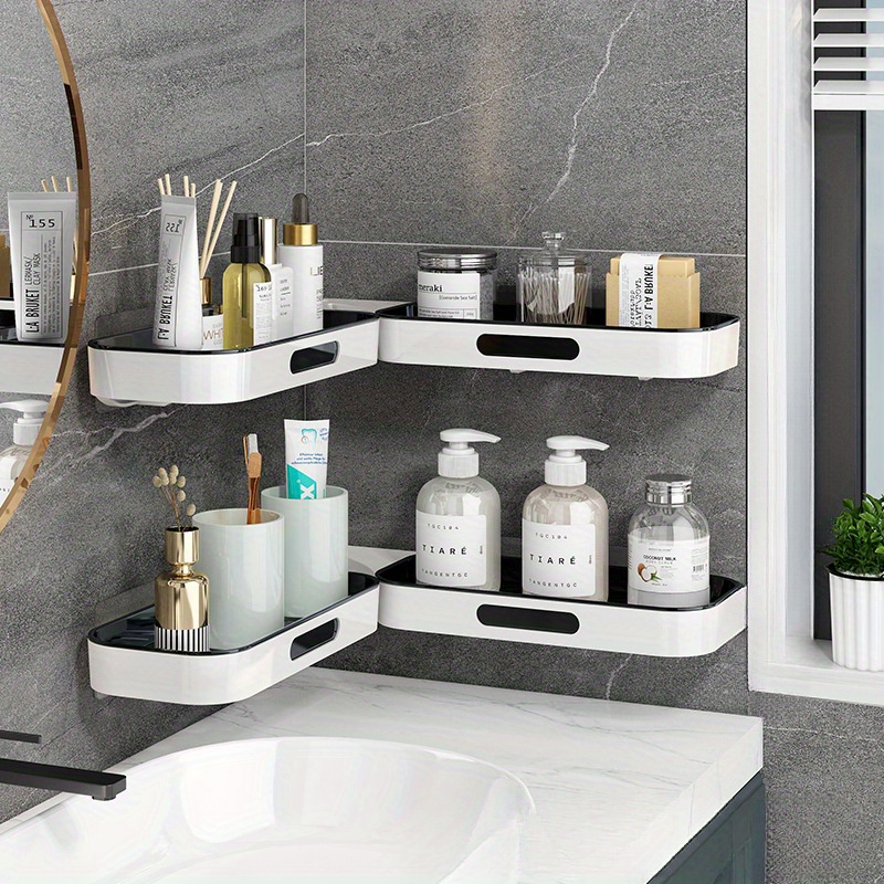 

Corner Bathroom Shelf: Plastic, No Wood, Non-electric, 10.3cm/4.0in X 6in/4in X 3.7in/1.4in, Stuck Down Or Remove Up